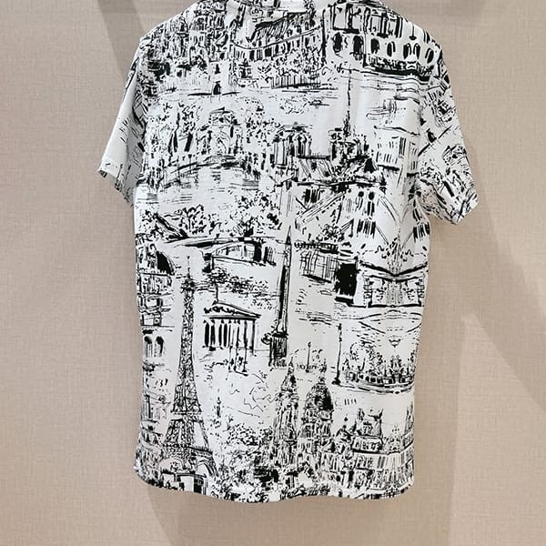 使い勝手良しディオール Paris Allover コットン リネン Tシャツ コピー deb49135